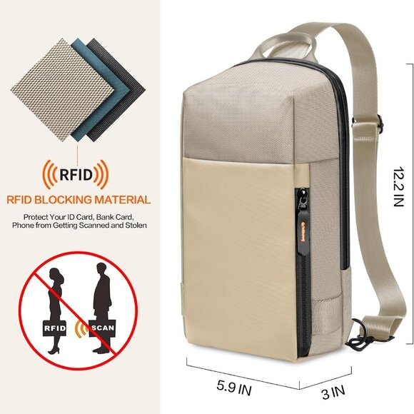 Versatile RFID-Blocking Sling Bag for Men - Perfect for Travel & Commuting - Picture 2 of 7